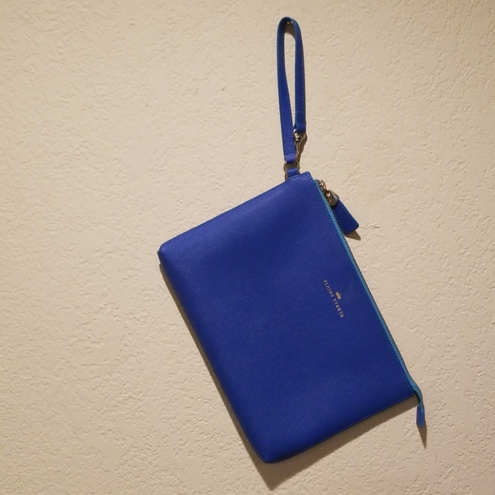 Elaine Turner Blue Wristlet/clutch
